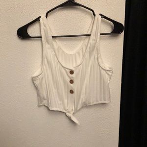 Cropped white tank top